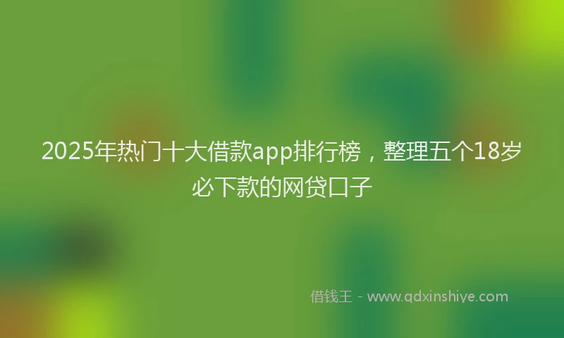 2025年热门十大借款app排行榜，整理五个18岁必下款的网贷口子