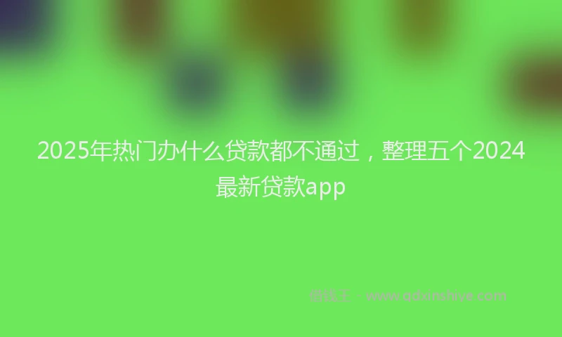 2025年热门办什么贷款都不通过，整理五个2024最新贷款app