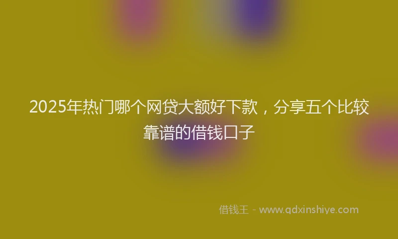 2025年热门哪个网贷大额好下款，分享五个比较靠谱的借钱口子