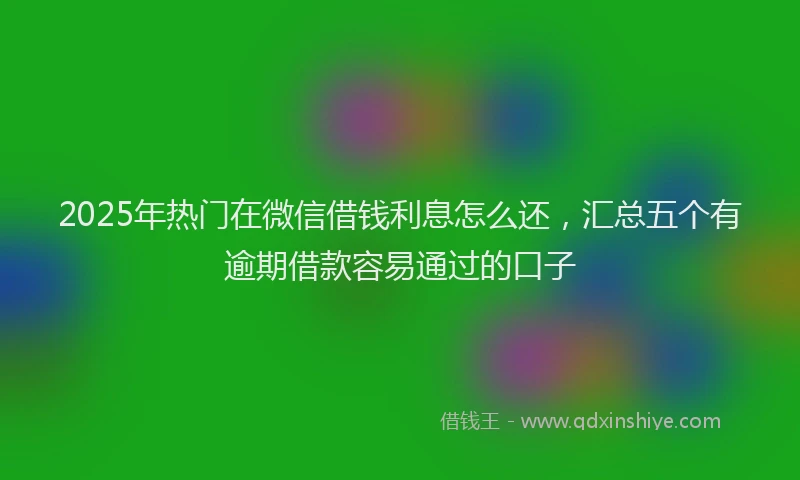 2025年热门在微信借钱利息怎么还，汇总五个有逾期借款容易通过的口子