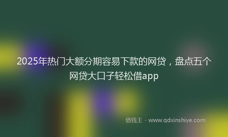 2025年热门大额分期容易下款的网贷，盘点五个网贷大口子轻松借app