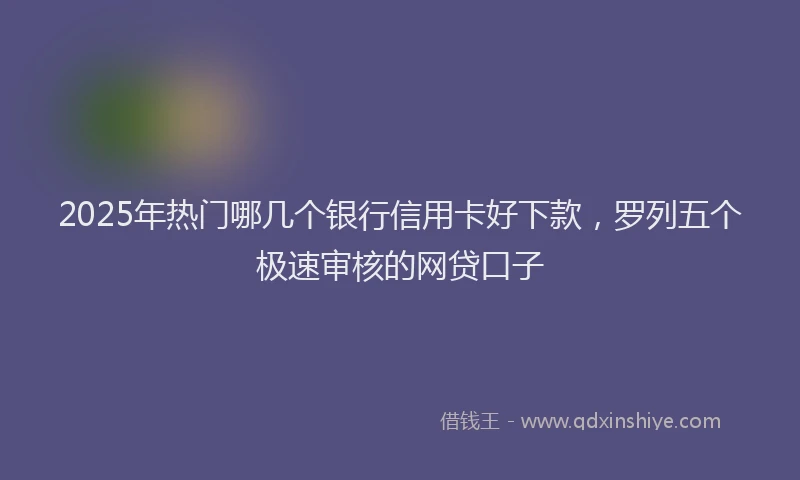 2025年热门哪几个银行信用卡好下款，罗列五个极速审核的网贷口子