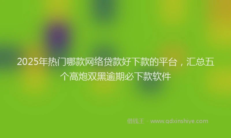 2025年热门哪款网络贷款好下款的平台，汇总五个高炮双黑逾期必下款软件