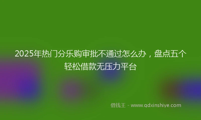 2025年热门分乐购审批不通过怎么办，盘点五个轻松借款无压力平台