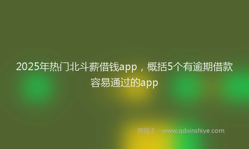 2025年热门北斗薪借钱app，概括5个有逾期借款容易通过的app