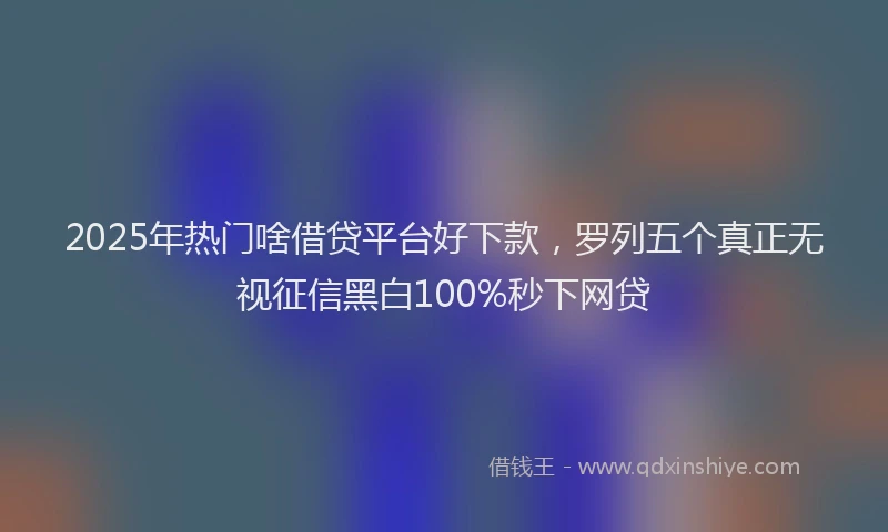 2025年热门啥借贷平台好下款，罗列五个真正无视征信黑白100%秒下网贷