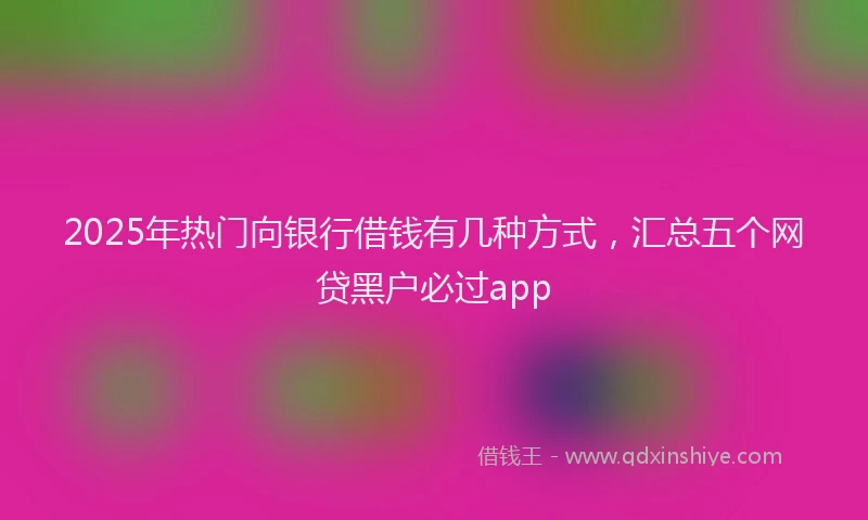 2025年热门向银行借钱有几种方式，汇总五个网贷黑户必过app
