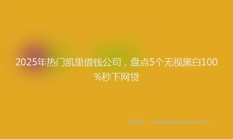 2025年热门凯里借钱公司，盘点5个无视黑白100%秒下网贷