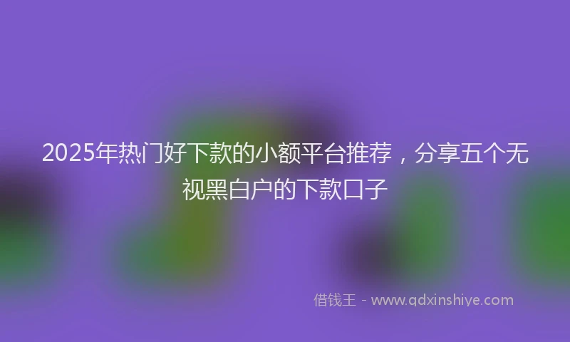 2025年热门好下款的小额平台推荐，分享五个无视黑白户的下款口子