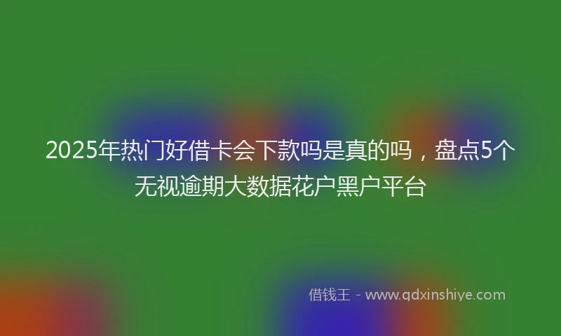 2025年热门好借卡会下款吗是真的吗，盘点5个无视逾期大数据花户黑户平台