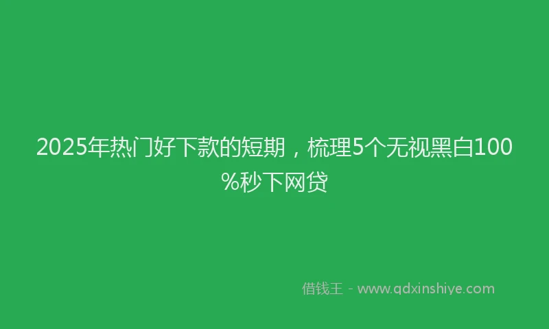 2025年热门好下款的短期，梳理5个无视黑白100%秒下网贷