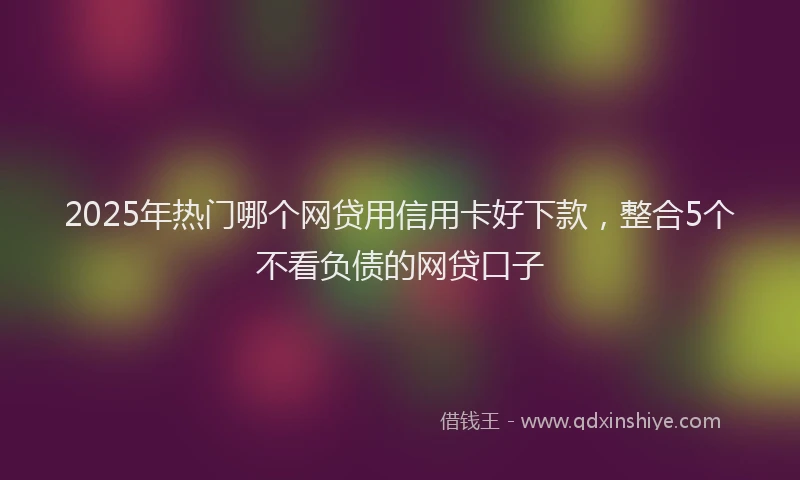2025年热门哪个网贷用信用卡好下款，整合5个不看负债的网贷口子