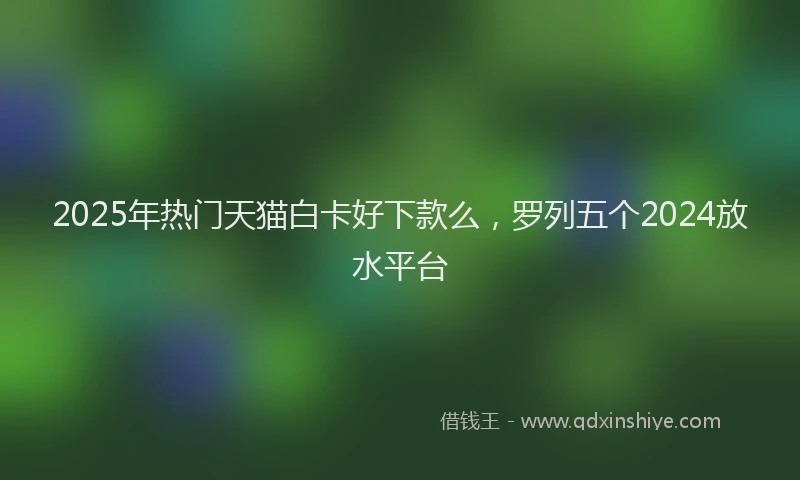 2025年热门天猫白卡好下款么，罗列五个2024放水平台