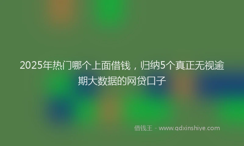 2025年热门哪个上面借钱，归纳5个真正无视逾期大数据的网贷口子