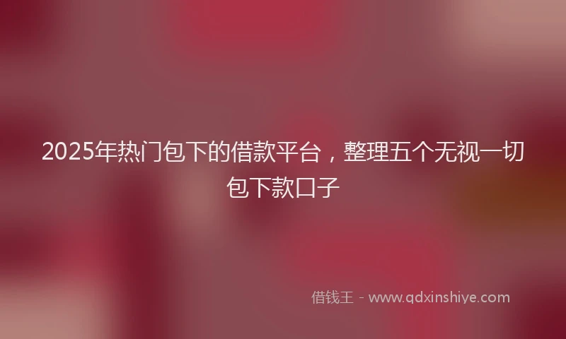 2025年热门包下的借款平台，整理五个无视一切包下款口子