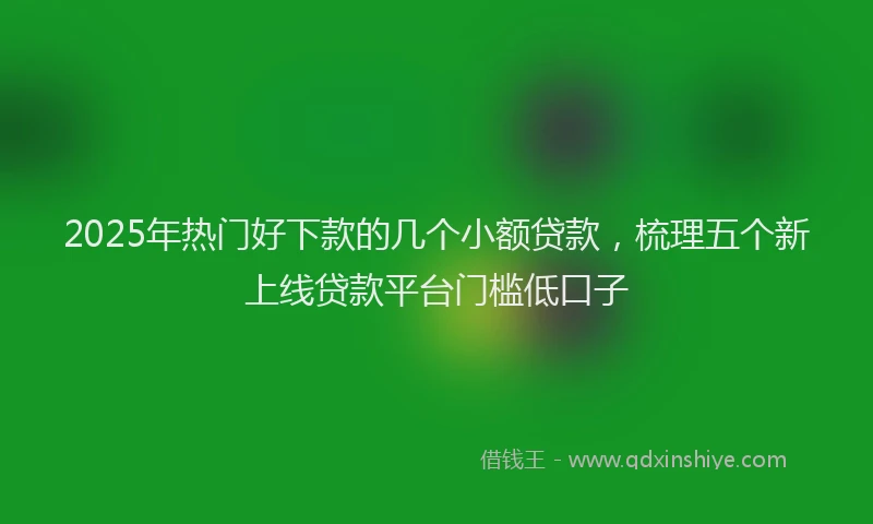 2025年热门好下款的几个小额贷款，梳理五个新上线贷款平台门槛低口子