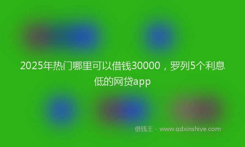 2025年热门哪里可以借钱30000，罗列5个利息低的网贷app
