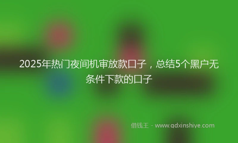 2025年热门夜间机审放款口子，总结5个黑户无条件下款的口子