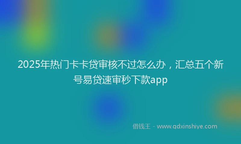 2025年热门卡卡贷审核不过怎么办，汇总五个新号易贷速审秒下款app