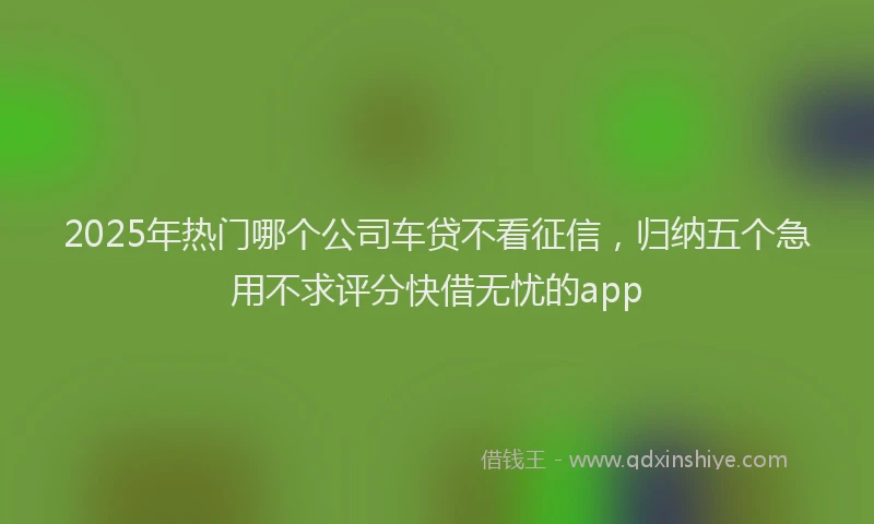 2025年热门哪个公司车贷不看征信，归纳五个急用不求评分快借无忧的app