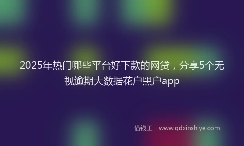 2025年热门哪些平台好下款的网贷，分享5个无视逾期大数据花户黑户app