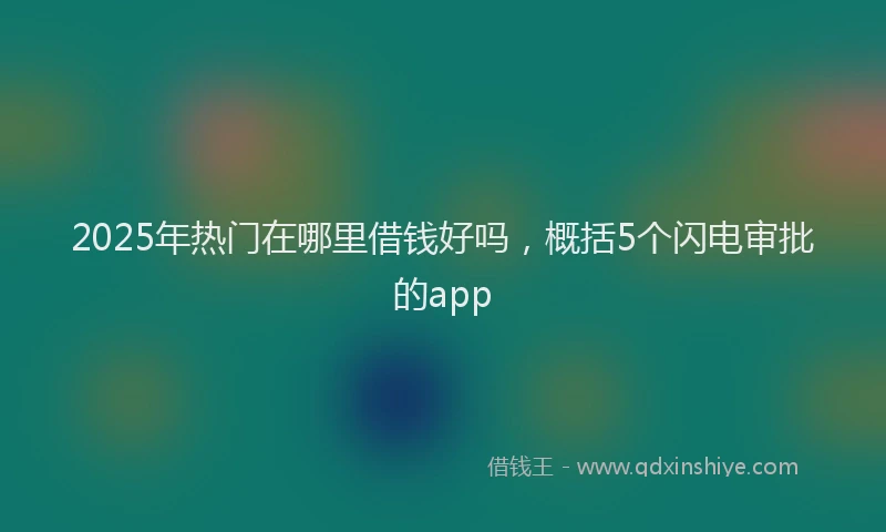 2025年热门在哪里借钱好吗，概括5个闪电审批的app