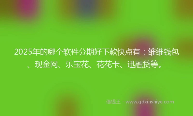2025年的哪个软件分期好下款快点有：维维钱包、现金网、乐宝花、花花卡、迅融贷等。