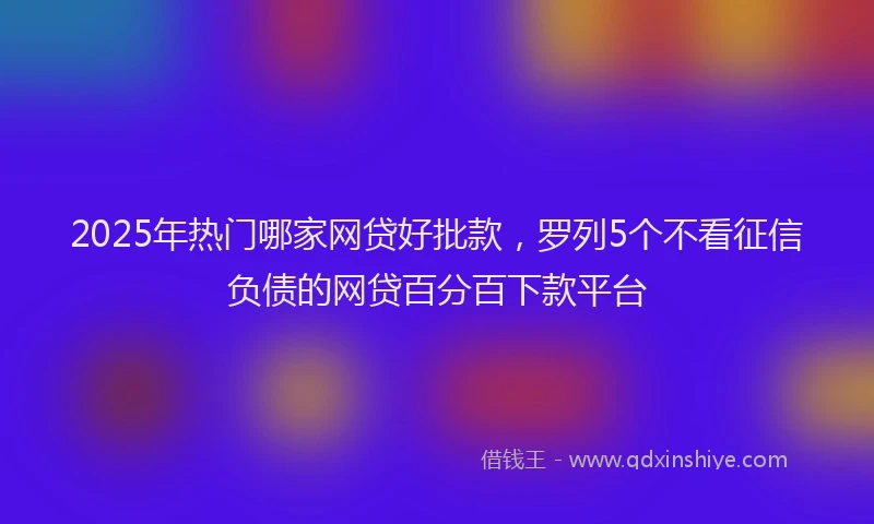 2025年热门哪家网贷好批款，罗列5个不看征信负债的网贷百分百下款平台