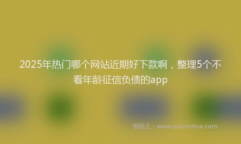 2025年热门哪个网站近期好下款啊，整理5个不看年龄征信负债的app