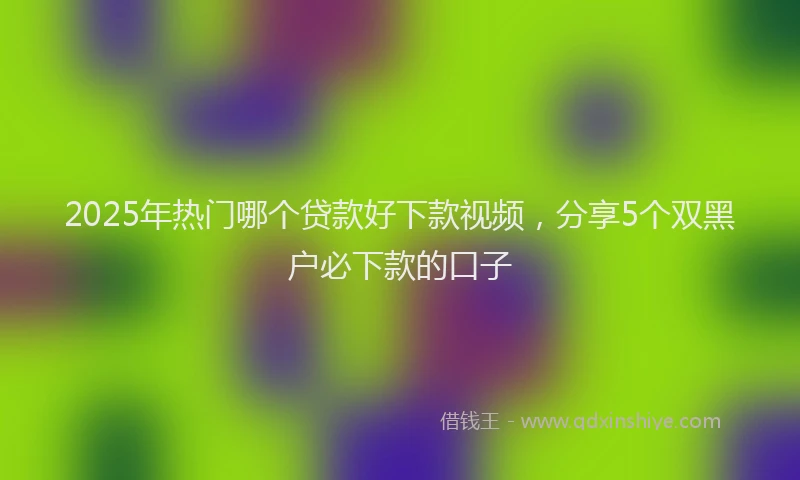 2025年热门哪个贷款好下款视频，分享5个双黑户必下款的口子