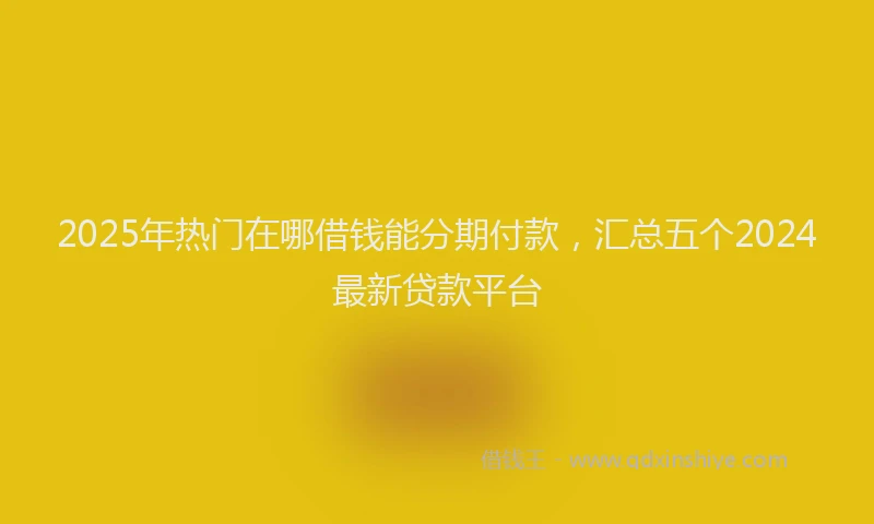 2025年热门在哪借钱能分期付款，汇总五个2024最新贷款平台
