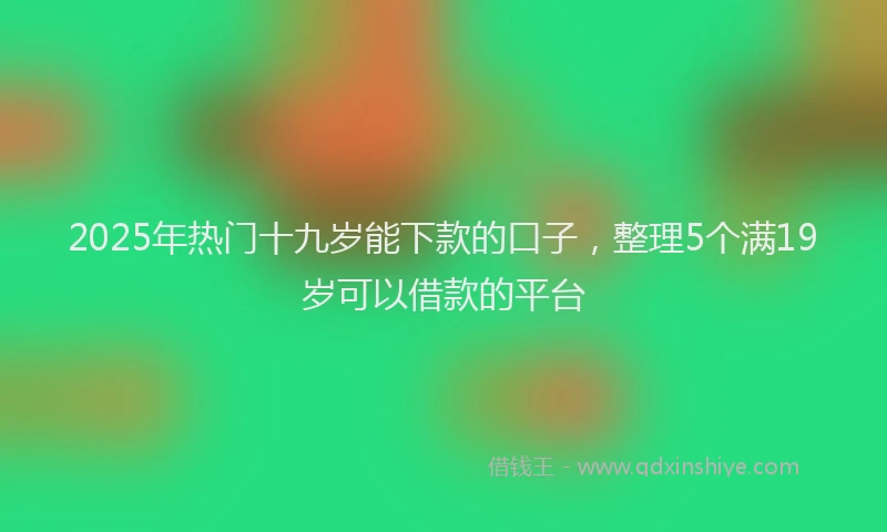 2025年热门十九岁能下款的口子，整理5个满19岁可以借款的平台