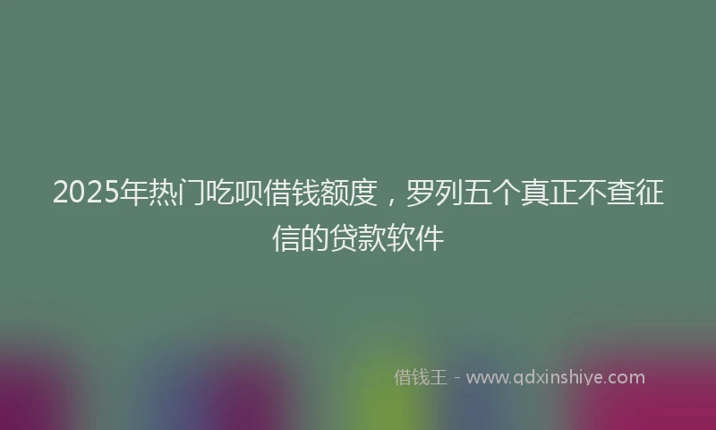 2025年热门吃呗借钱额度，罗列五个真正不查征信的贷款软件