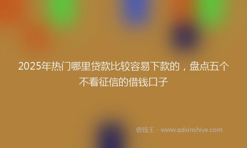 2025年热门哪里贷款比较容易下款的，盘点五个不看征信的借钱口子