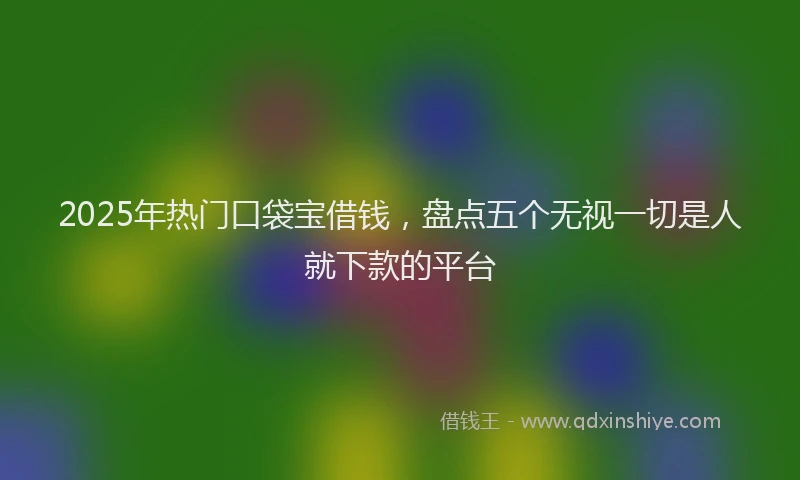 2025年热门口袋宝借钱，盘点五个无视一切是人就下款的平台