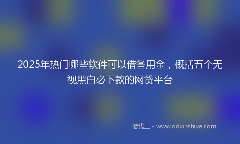 2025年热门哪些软件可以借备用金，概括五个无视黑白必下款的网贷平台