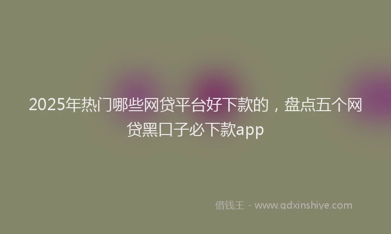 2025年热门哪些网贷平台好下款的，盘点五个网贷黑口子必下款app