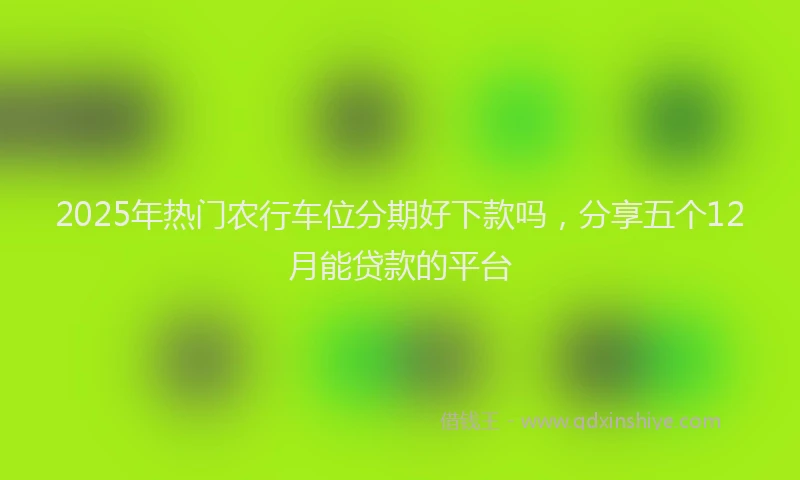 2025年热门农行车位分期好下款吗，分享五个12月能贷款的平台