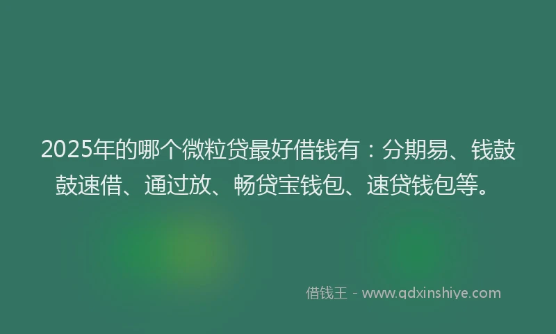 2025年的哪个微粒贷最好借钱有：分期易、钱鼓鼓速借、通过放、畅贷宝钱包、速贷钱包等。