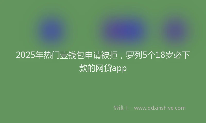 2025年热门壹钱包申请被拒，罗列5个18岁必下款的网贷app
