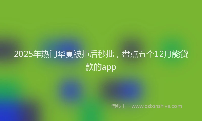 2025年热门华夏被拒后秒批，盘点五个12月能贷款的app