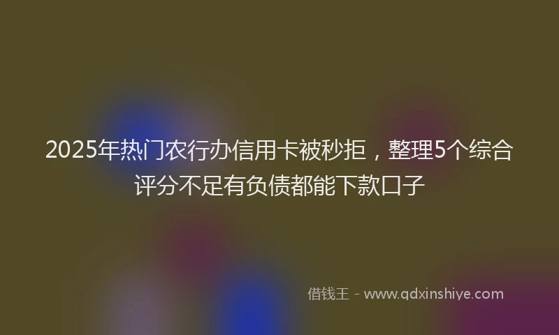 2025年热门农行办信用卡被秒拒，整理5个综合评分不足有负债都能下款口子
