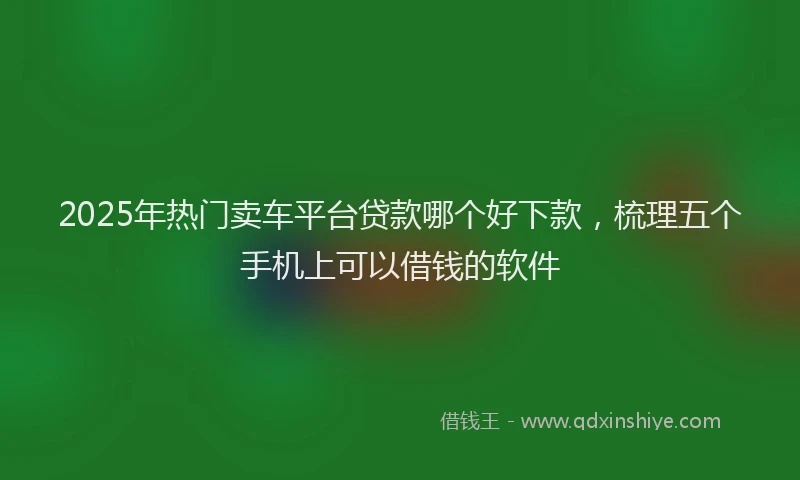 2025年热门卖车平台贷款哪个好下款，梳理五个手机上可以借钱的软件