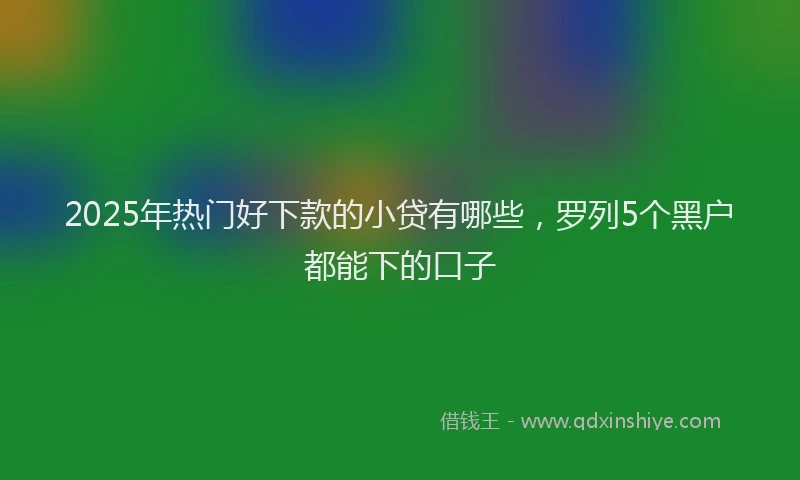 2025年热门好下款的小贷有哪些，罗列5个黑户都能下的口子
