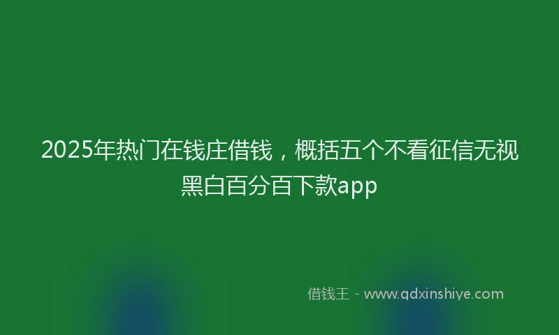 2025年热门在钱庄借钱，概括五个不看征信无视黑白百分百下款app