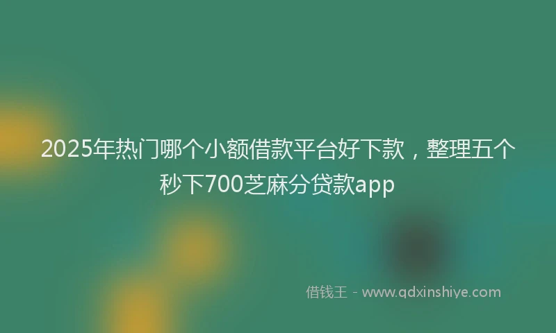 2025年热门哪个小额借款平台好下款，整理五个秒下700芝麻分贷款app