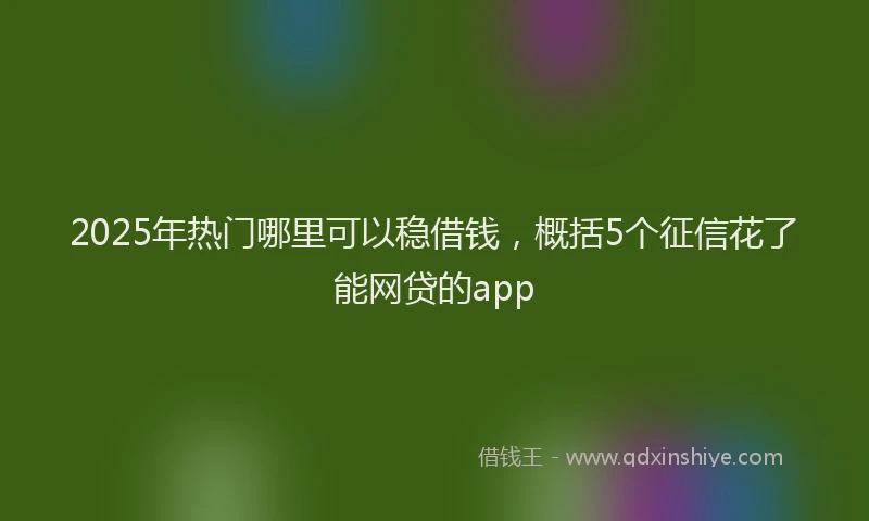 2025年热门哪里可以稳借钱，概括5个征信花了能网贷的app