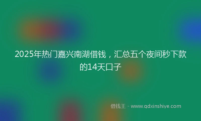 2025年热门嘉兴南湖借钱，汇总五个夜间秒下款的14天口子