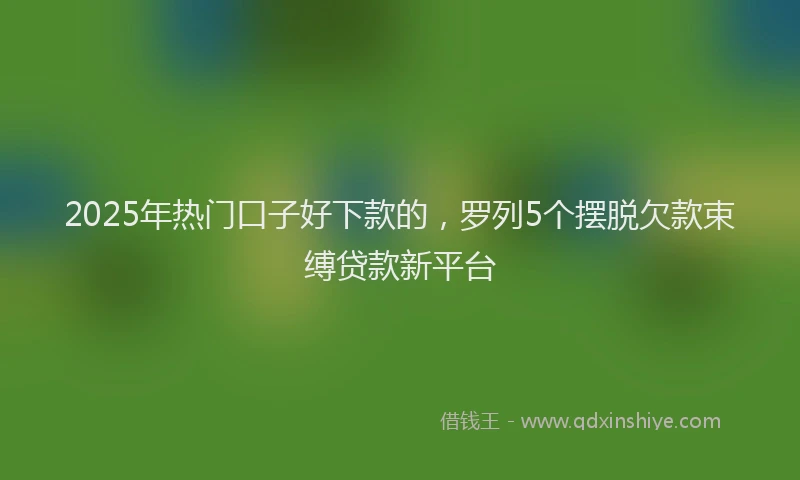 2025年热门口子好下款的，罗列5个摆脱欠款束缚贷款新平台