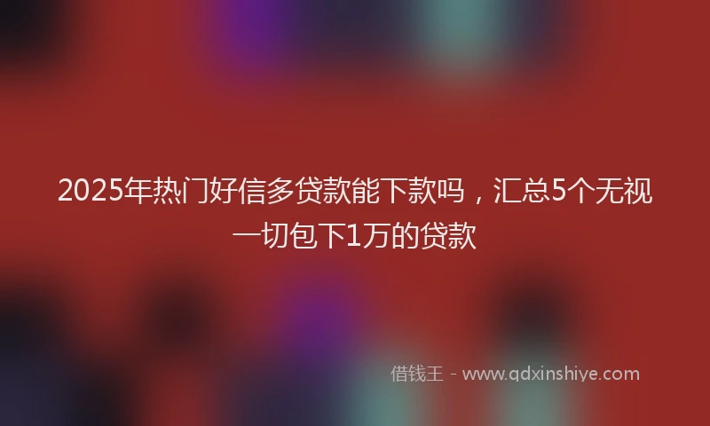 2025年热门好信多贷款能下款吗，汇总5个无视一切包下1万的贷款